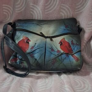 Anuschka Cardinal Art Vintage Shoulder Bag $50. Medium Bag
